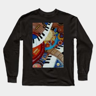 Musical Instrument Collage Long Sleeve T-Shirt